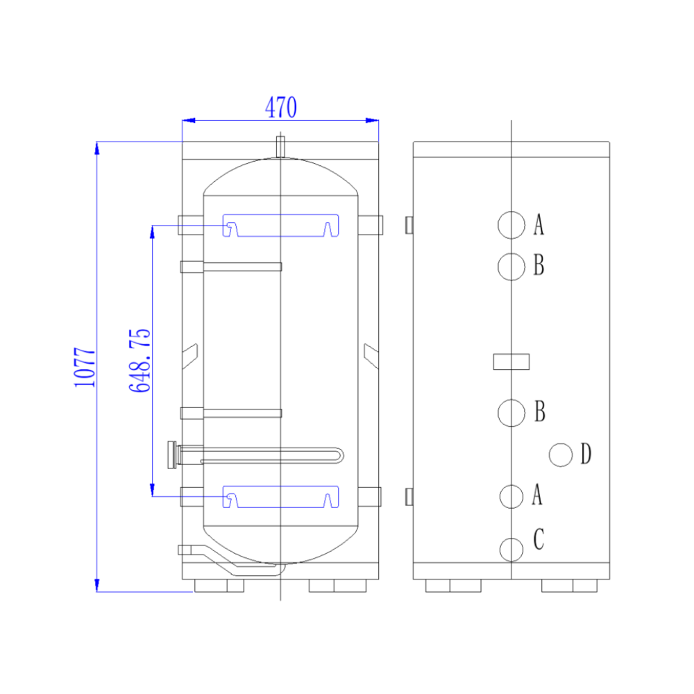 INOX RVS Buffervat - 100L
