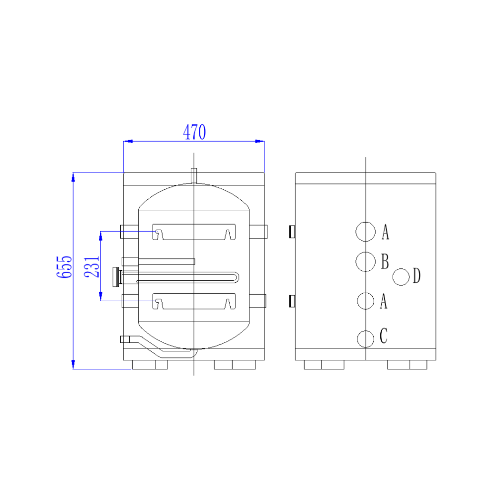 INOX RVS Buffervat - 50L